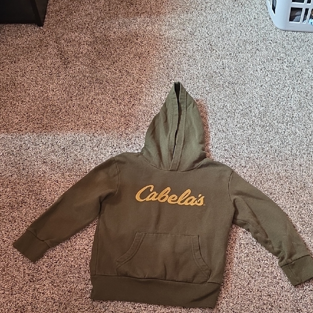 Cabela's Kids Olive Hoodie with Gold Logo